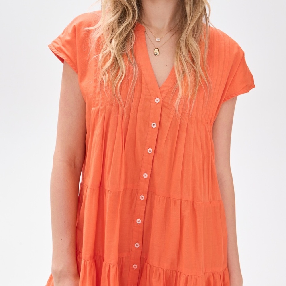Marea Mango Orange V-Neck Dress